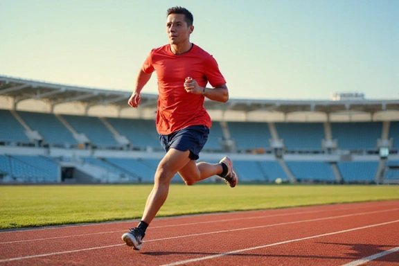 Sportowiec biegnący z energią
